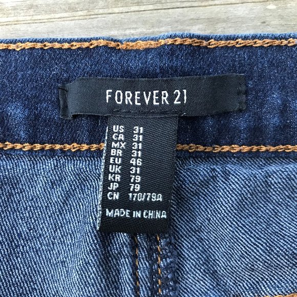 Forever 21 Women Jeans Dark Blue Stretched Jeans S - Picture 5 of 9